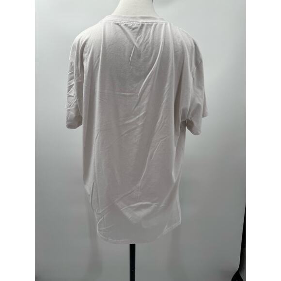 Shein Curve 0XL Women's White "No Rain No Flowers" Basic Tee Shirt Comfortable - Picture 3 of 5